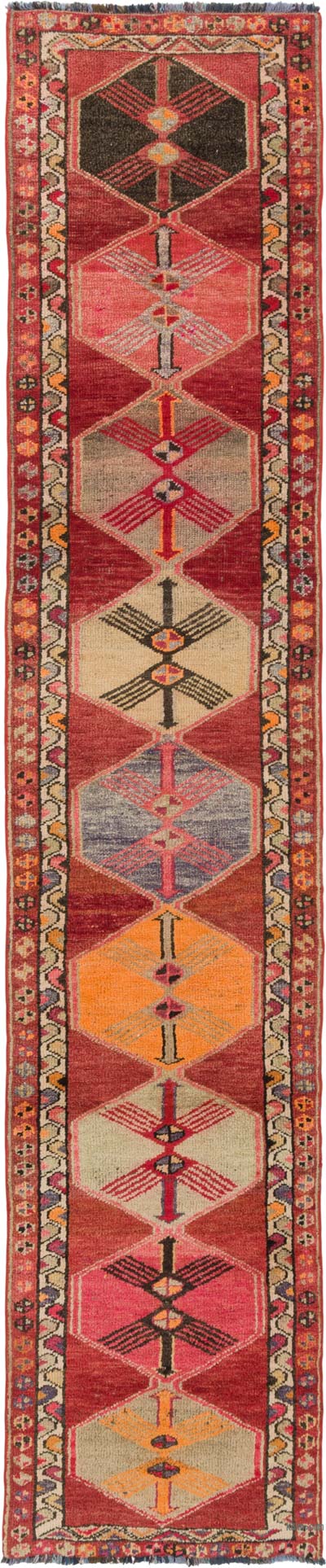 Vintage Tribal Runner Rug - 2' 11" x 14' 3" (35" x 171")