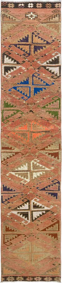 Alfombra Vintage de Pasillo - 74 cm x 340 cm