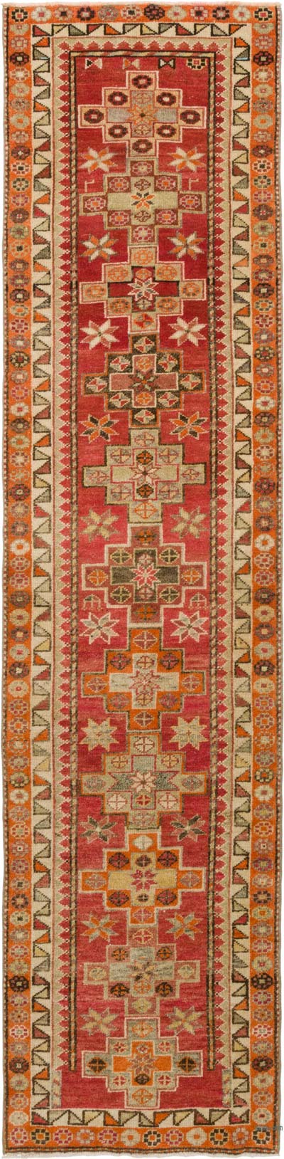 Vintage Tribal Runner Rug - 2' 11" x 12' 1" (35" x 145")