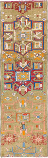 Alfombra Vintage de Pasillo - 74 cm x 246 cm