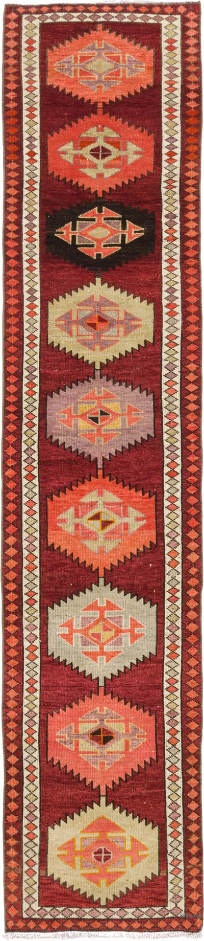 Vintage Tribal Runner Rug - 2' 9" x 12' 8" (33" x 152")