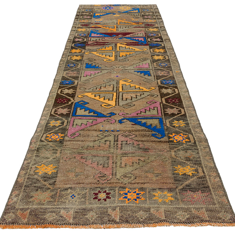 Vintage Tribal Runner Rug - 3'  x 10' 9" (36" x 129") - K0092985