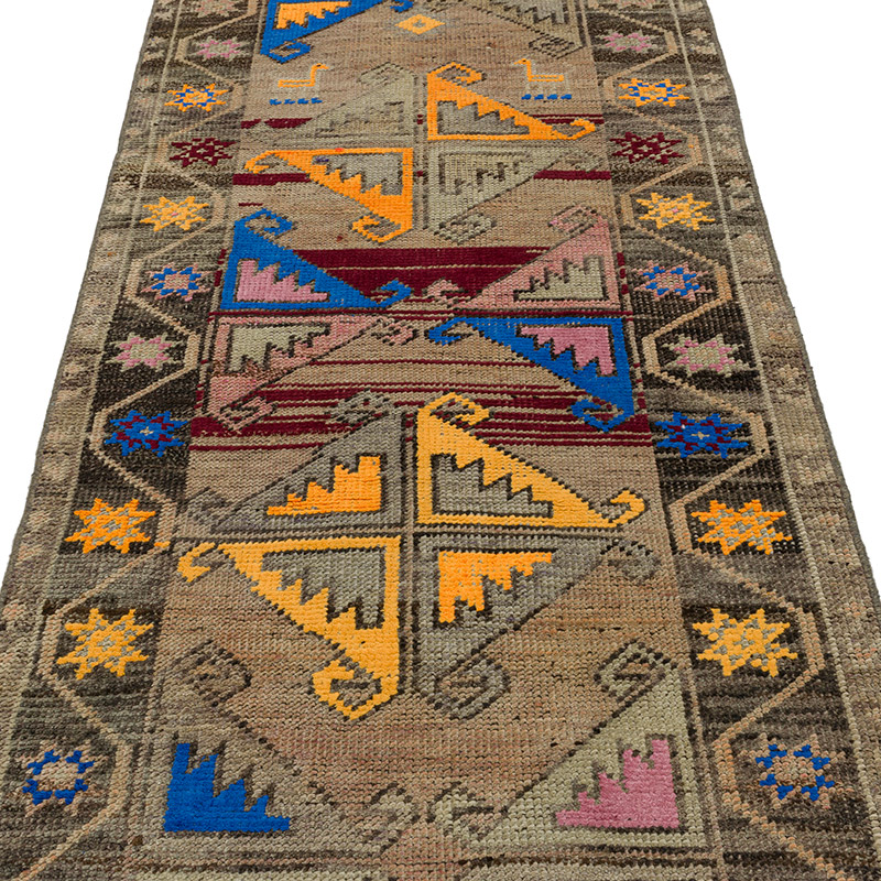 Vintage Tribal Runner Rug - 3'  x 10' 9" (36" x 129") - K0092985