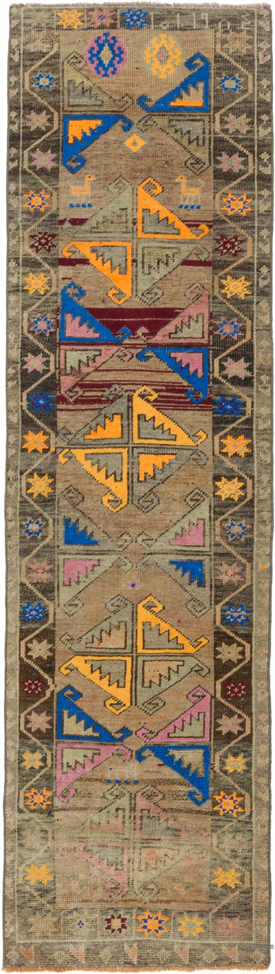 Vintage Tribal Runner Rug - 3'  x 10' 9" (36" x 129")
