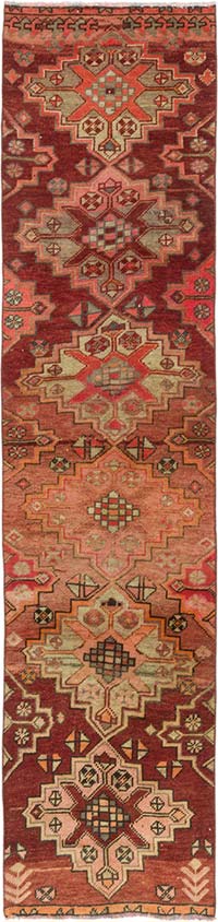 Vintage Tribal Runner Rug - 2' 7" x 10' 9" (31" x 129")