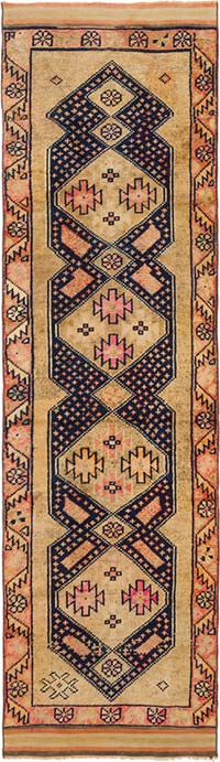Vintage Tribal Runner Rug - 3' 3" x 11' 5" (39" x 137")