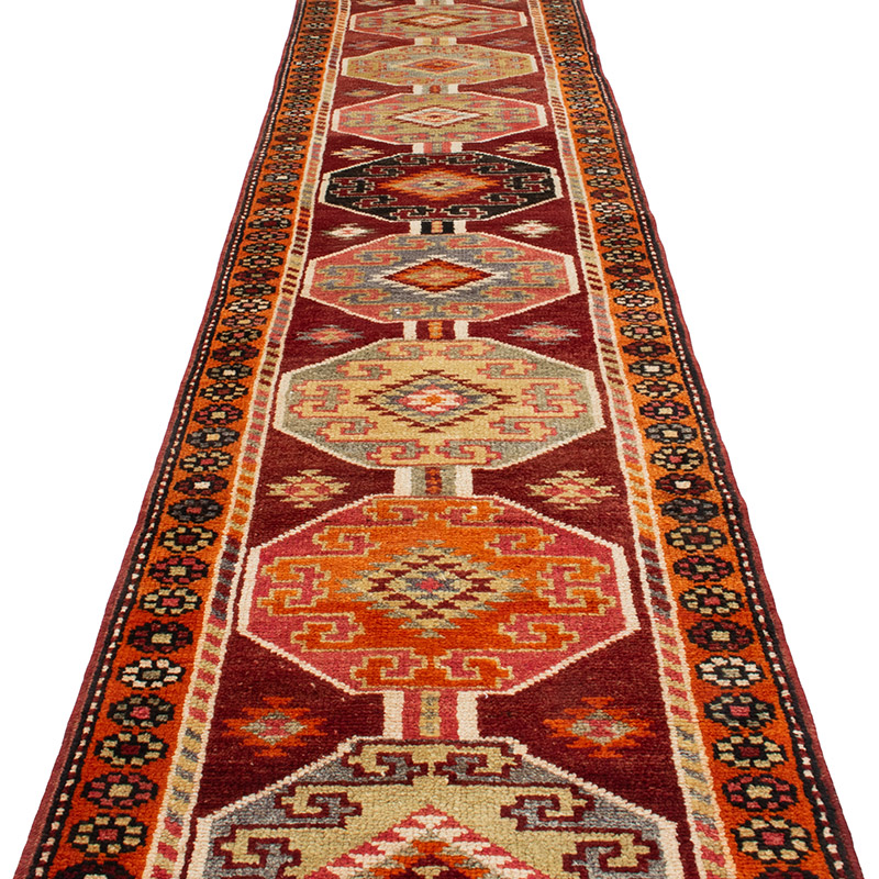 Vintage Tribal Runner Rug - 2' 10" x 13' 5" (34" x 161") - K0092996
