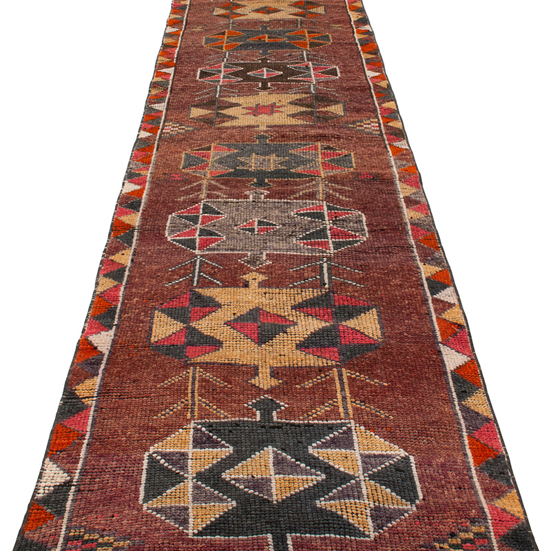 Vintage Tribal Runner Rug - 2' 10" x 12' 4" (34" x 148") - K0092997