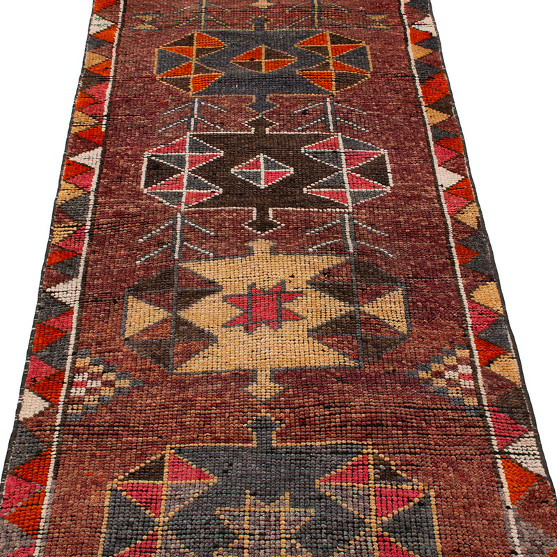 Vintage Tribal Runner Rug - 2' 10" x 12' 4" (34" x 148") - K0092997