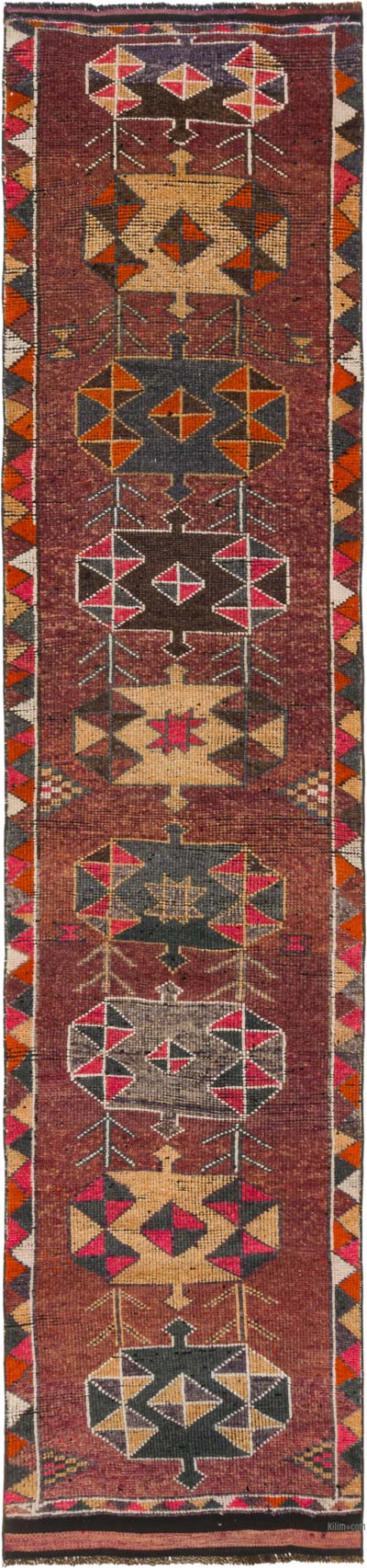 Vintage Tribal Runner Rug - 2' 10" x 12' 4" (34" x 148")