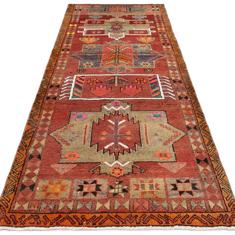 Vintage Tribal Runner Rug - 3' 4" x 10' 2" (40" x 122") - K0092998