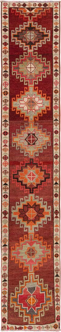 Vintage Tribal Runner Rug - 2' 4" x 13' 1" (28" x 157")