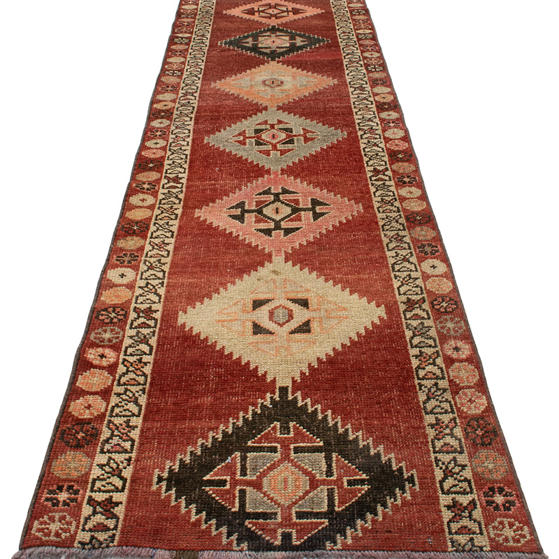 Vintage Tribal Runner Rug - 2' 9" x 10' 1" (33" x 121") - K0093002