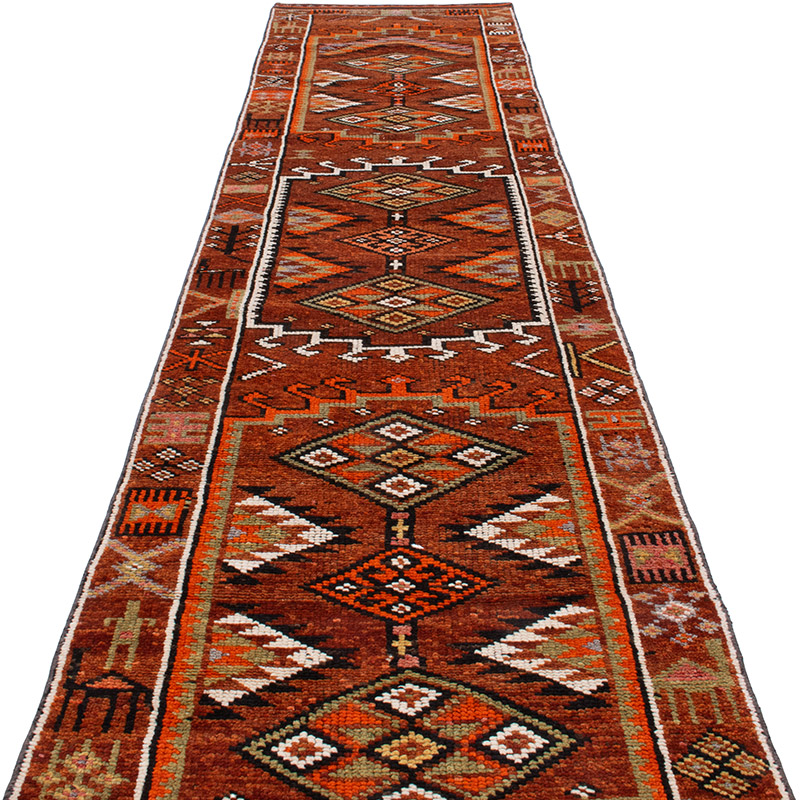 Vintage Tribal Runner Rug - 2' 11" x 13' 11" (35" x 167") - K0093003