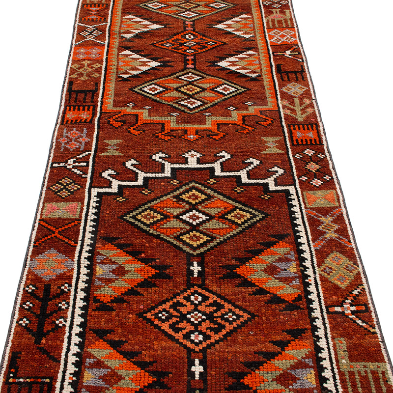 Vintage Tribal Runner Rug - 2' 11" x 13' 11" (35" x 167") - K0093003