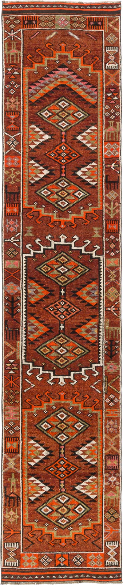 Vintage Tribal Runner Rug - 2' 11" x 13' 11" (35" x 167")