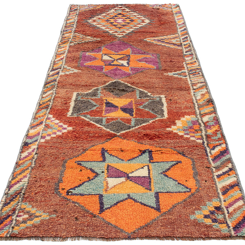 Vintage Tribal Runner Rug - 2' 9" x 7' 7" (33" x 91") - K0093006