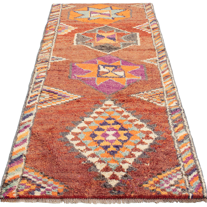 Vintage Tribal Runner Rug - 2' 9" x 7' 7" (33" x 91") - K0093006