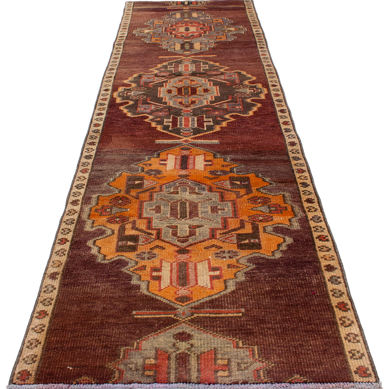 Vintage Tribal Runner Rug - 2' 10" x 11' 3" (34" x 135") - K0093007