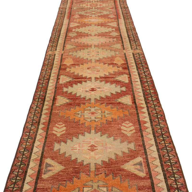 Vintage Tribal Runner Rug - 2' 10" x 12' 6" (34" x 150") - K0093008