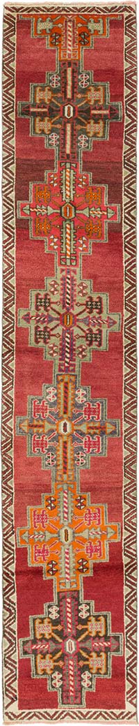 Vintage Tribal Runner Rug - 2' 7" x 14'  (31" x 168")