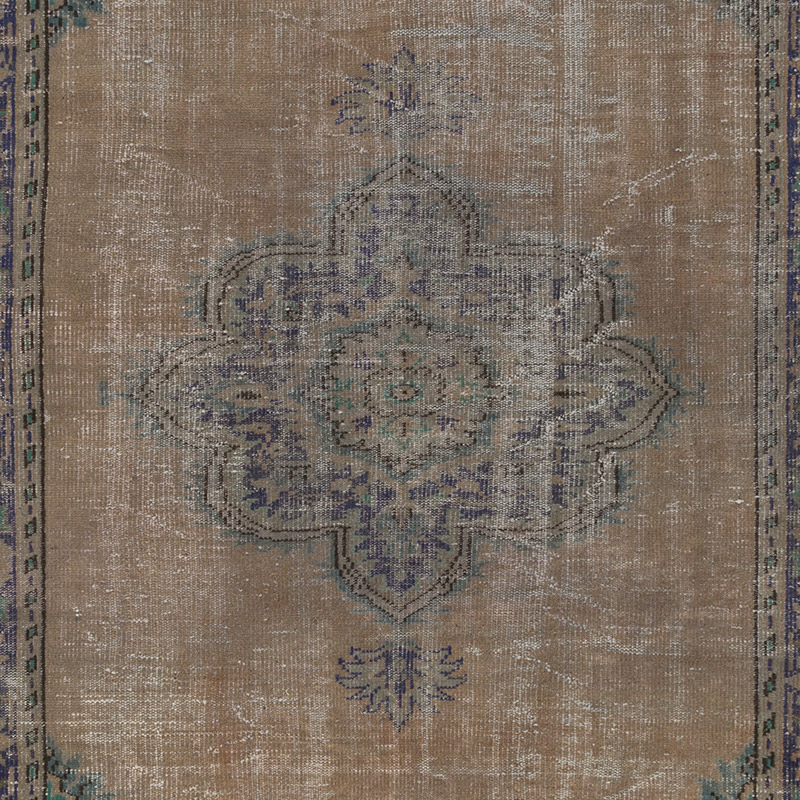 Over-dyed Vintage Hand-Knotted Turkish Rug - K0093057