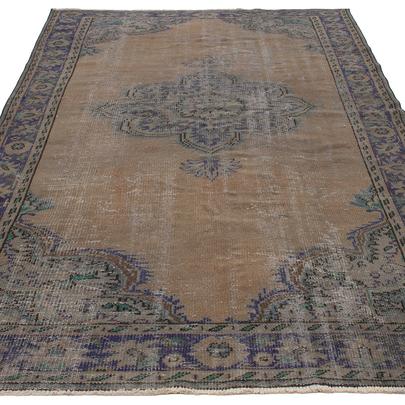 Over-dyed Vintage Hand-Knotted Turkish Rug - K0093057