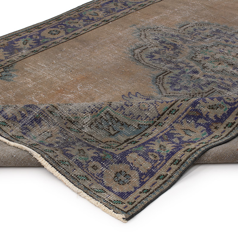 Over-dyed Vintage Hand-Knotted Turkish Rug - K0093057