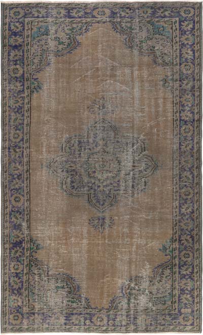 Over-dyed Vintage Hand-Knotted Turkish Rug