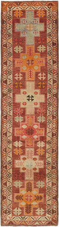 Vintage Tribal Runner Rug - 3' 1" x 12' 2" (37" x 146")