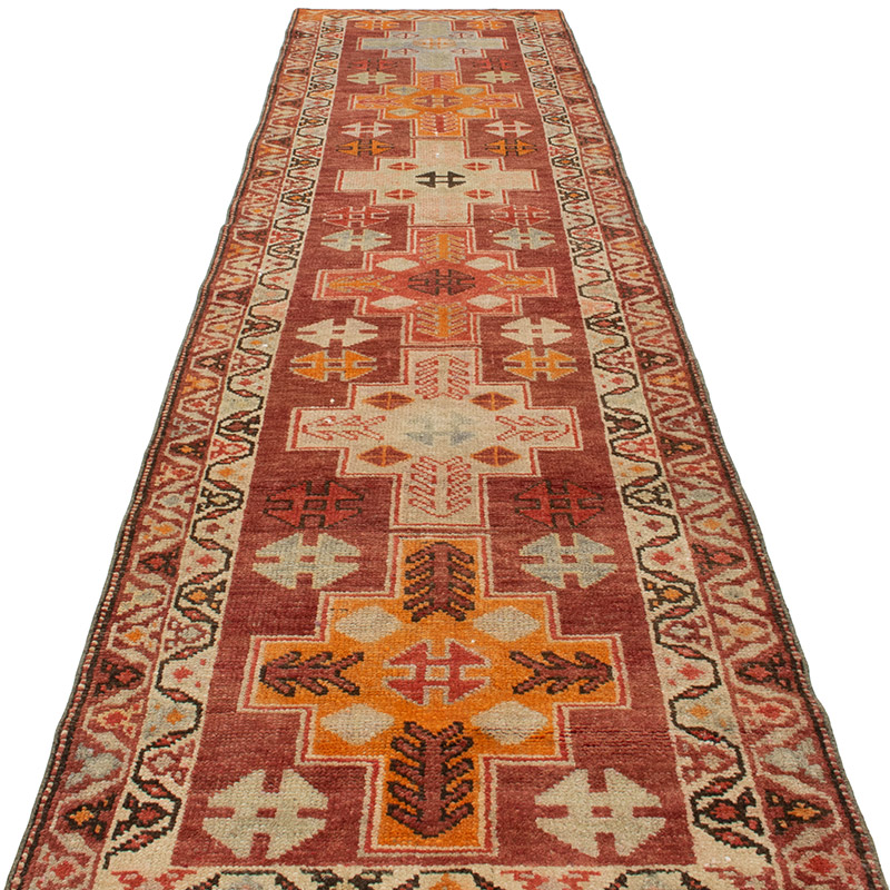 Vintage Tribal Runner Rug - 3' 1" x 12' 2" (37" x 146") - K0093063