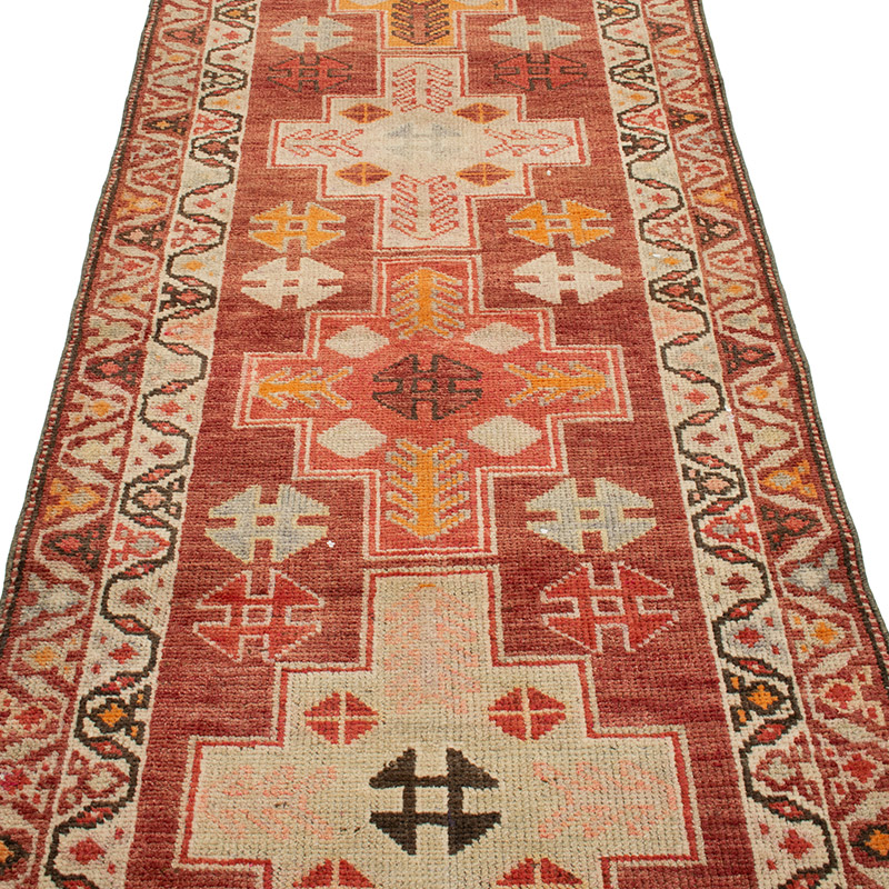 Vintage Tribal Runner Rug - 3' 1" x 12' 2" (37" x 146") - K0093063