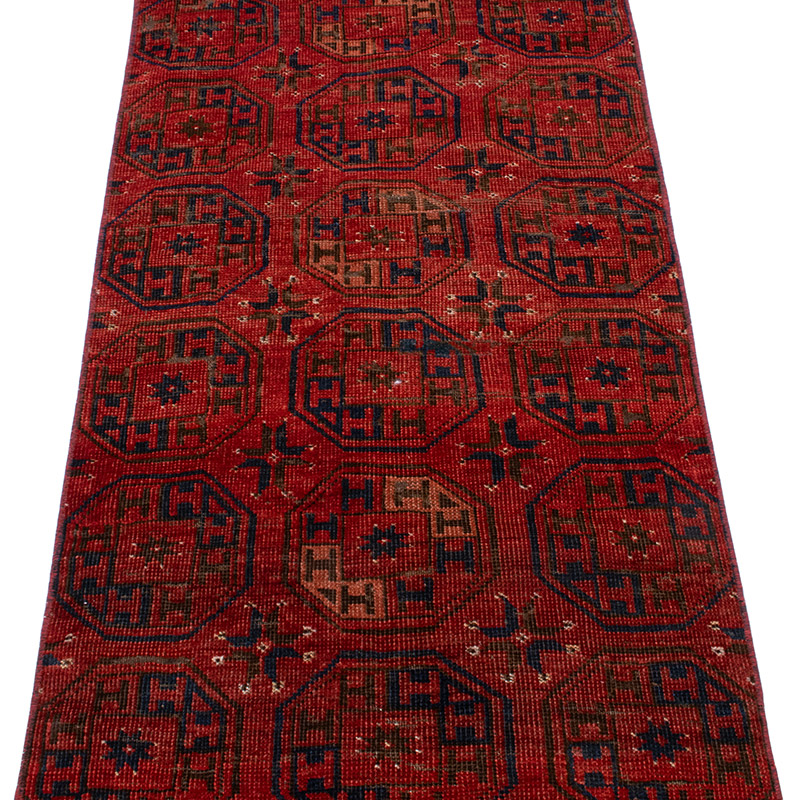 Vintage Afghan Hand-Knotted Runner - 2' 2" x 9'  (26" x 108") - K0093070