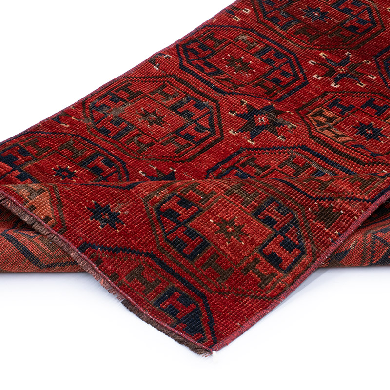 Vintage Afghan Hand-Knotted Runner - 2' 2" x 9'  (26" x 108") - K0093070