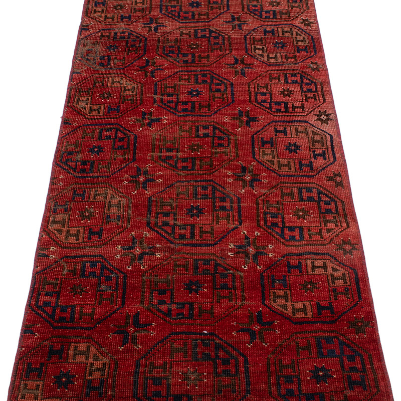 Vintage Afghan Hand-Knotted Runner - 2' 3" x 11' 3" (27" x 135") - K0093075