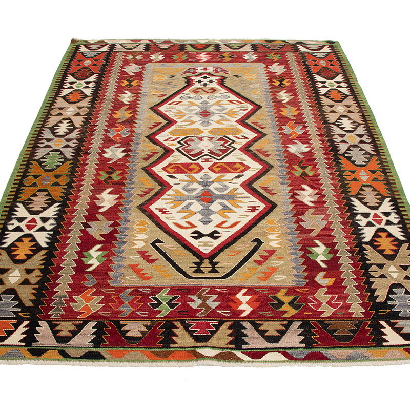 Nueva Alfombra Turca Kilim - 124 cm x 174 cm - K0093091
