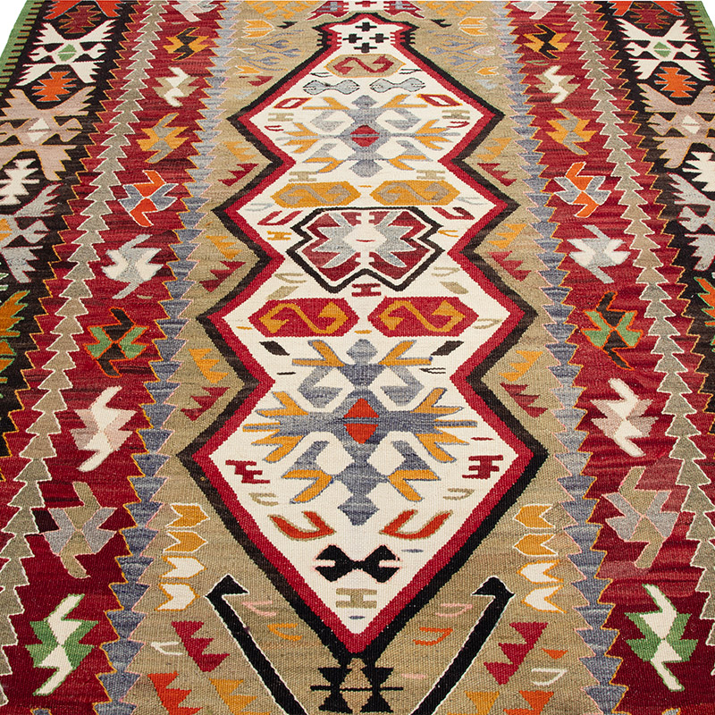 Nueva Alfombra Turca Kilim - 124 cm x 174 cm - K0093091