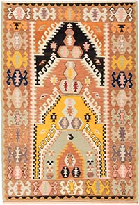 New Turkish Handwoven Kilim Rug - 3' 10" x 5' 7" (46" x 67")