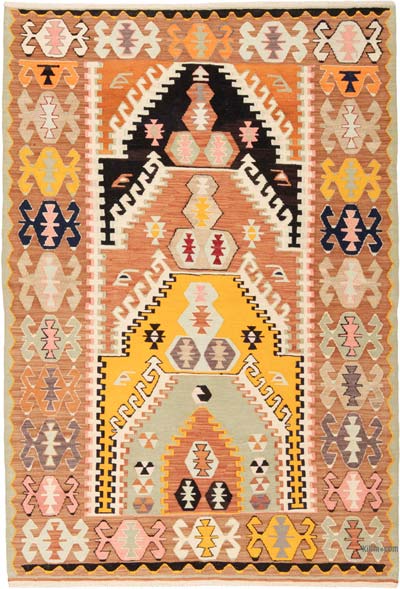 New Turkish Handwoven Kilim Rug - 3' 10" x 5' 7" (46" x 67")