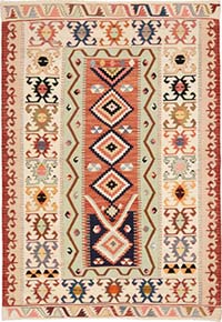New Turkish Handwoven Kilim Rug - 4' 2" x 6' 1" (50" x 73")