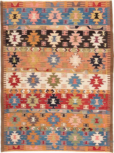 New Turkish Handwoven Kilim Rug - 4'  x 5' 6" (48" x 66")