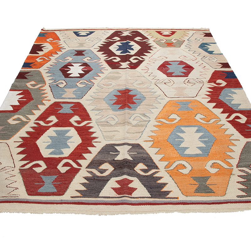 Nueva Alfombra Turca Kilim - 145 cm x 197 cm - K0093101