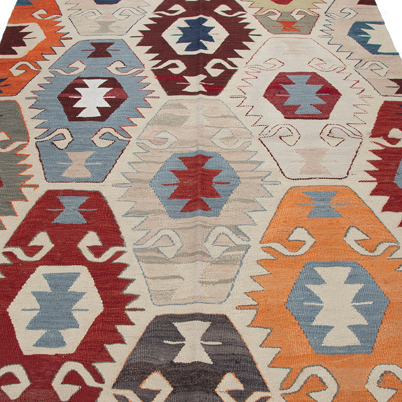 Nueva Alfombra Turca Kilim - 145 cm x 197 cm - K0093101