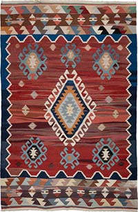 New Turkish Handwoven Kilim Rug - 6' 7" x 10'  (79" x 120")