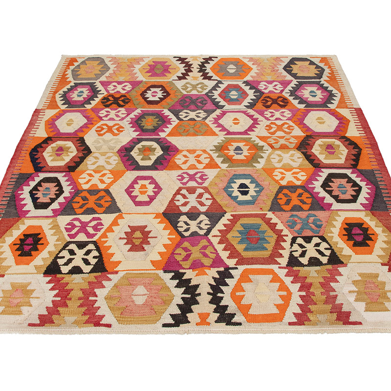 New Turkish Handwoven Kilim Rug - 4' 1" x 5' 6" (49" x 66") - K0093104