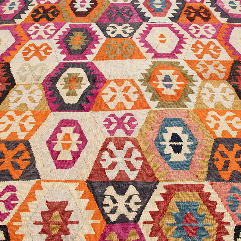 New Turkish Handwoven Kilim Rug - 4' 1" x 5' 6" (49" x 66") - K0093104