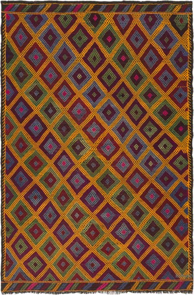 Vintage Anatolian Jijim Rug - 5' 9" x 8' 8" (69" x 104")