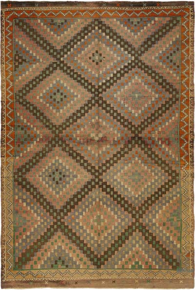Vintage Anatolian Jijim Rug - 6' 9" x 10' 2" (81" x 122")