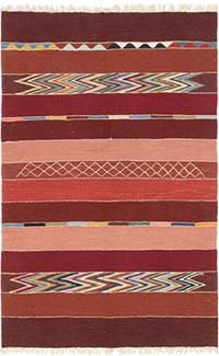 New Handwoven Turkish Kilim Rug - 4' 1" x 6' 4" (49" x 76")