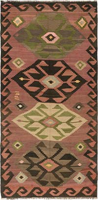 Vintage Caucasian Kilim Rug